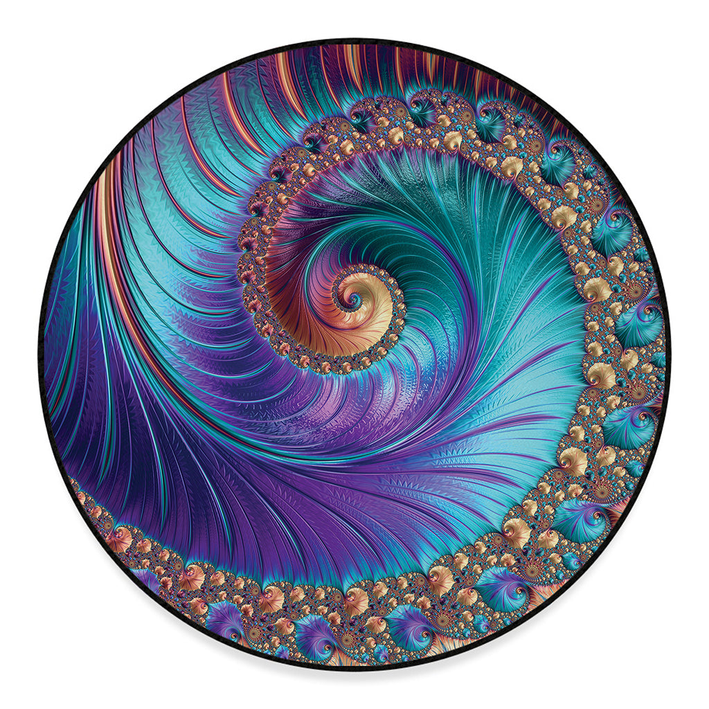 Abstract Fractal Print Round Floor Mat