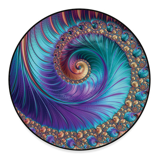 Abstract Fractal Print Round Floor Mat