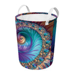 Abstract Fractal Print Round Laundry Basket