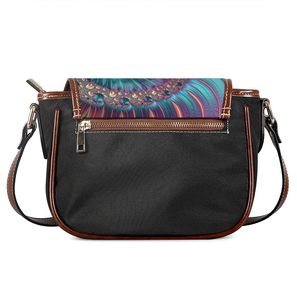 Abstract Fractal Print Saddle Bag