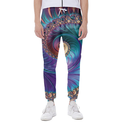 Abstract Fractal Print Scuba Joggers
