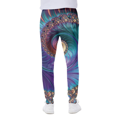 Abstract Fractal Print Scuba Joggers