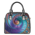 Abstract Fractal Print Shoulder Handbag