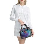 Abstract Fractal Print Shoulder Handbag