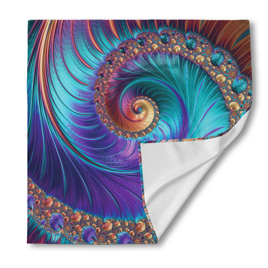 Abstract Fractal Print Silk Bandana