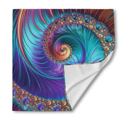 Abstract Fractal Print Silk Bandana