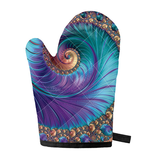 Abstract Fractal Print Single Oven Mitt