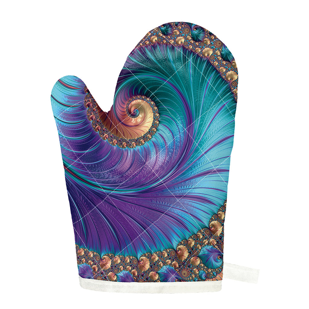 Abstract Fractal Print Single Oven Mitt