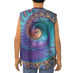 Abstract Fractal Print Sleeveless Baseball Jersey