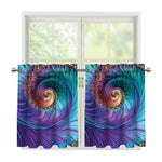 Abstract Fractal Print Tier Curtains