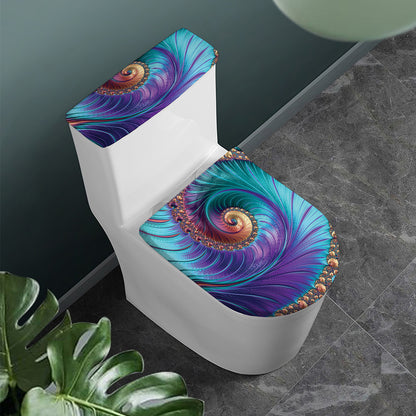 Abstract Fractal Print Toilet Lid And Tank Cover Set