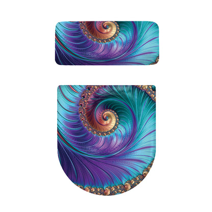 Abstract Fractal Print Toilet Lid And Tank Cover Set