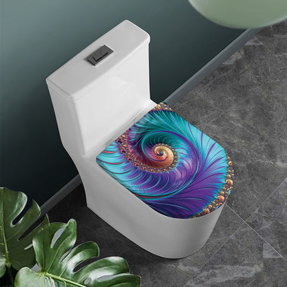 Abstract Fractal Print Toilet Lid Cover