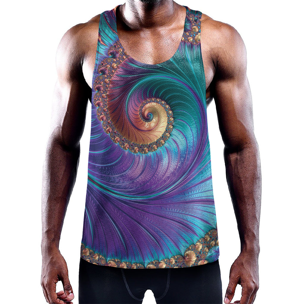 Abstract Fractal Print Training Tank Top