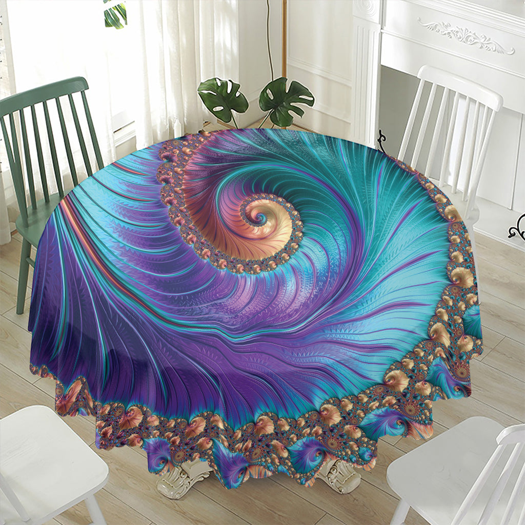 Abstract Fractal Print Waterproof Round Tablecloth
