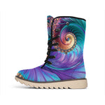 Abstract Fractal Print Winter Boots