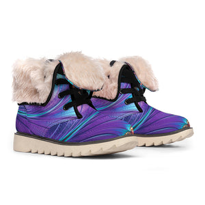 Abstract Fractal Print Winter Boots