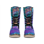 Abstract Fractal Print Winter Boots