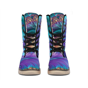 Abstract Fractal Print Winter Boots