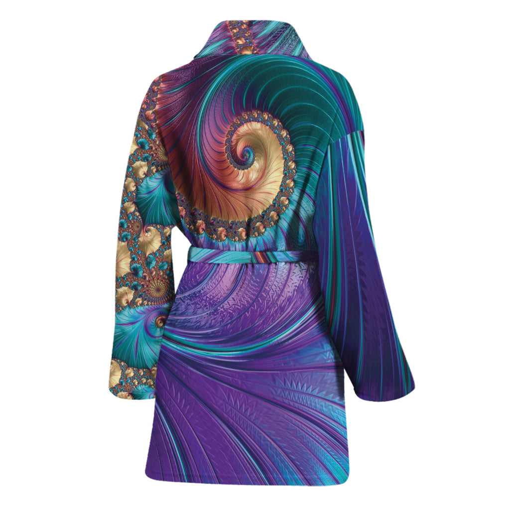 Abstract Fractal Print Women's Bathrobe