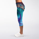 Abstract Fractal Print Women's Capri Leggings