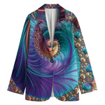 Abstract Fractal Print Women's Cotton Blazer