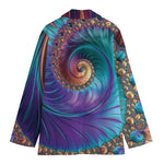 Abstract Fractal Print Women's Cotton Blazer