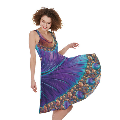Abstract Fractal Print Women's Sleeveless Dress