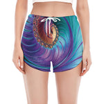 Abstract Fractal Print Women's Split Running Shorts