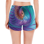 Abstract Fractal Print Women's Split Running Shorts