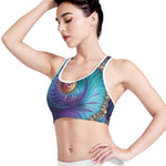 Abstract Fractal Print Women's Sports Bra