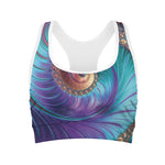 Abstract Fractal Print Women's Sports Bra
