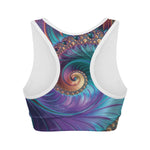 Abstract Fractal Print Women's Sports Bra