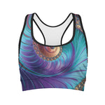 Abstract Fractal Print Women's Sports Bra