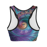 Abstract Fractal Print Women's Sports Bra