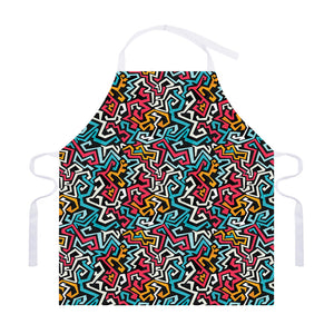 Abstract Funky Pattern Print Adjustable Apron