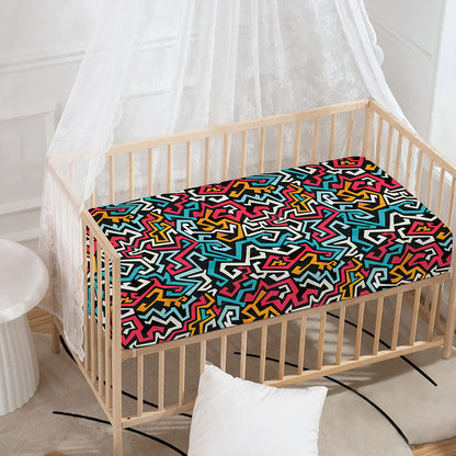 Abstract Funky Pattern Print Baby Crib Sheet