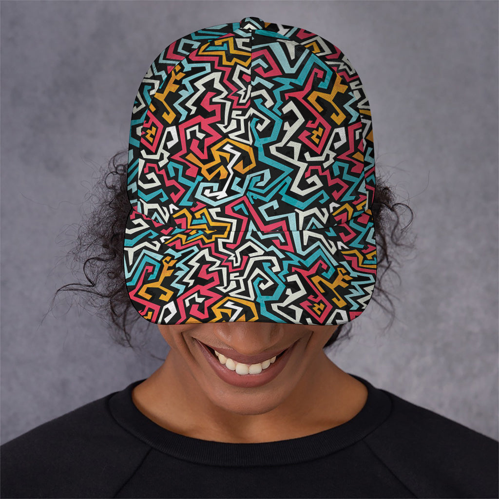 Abstract Funky Pattern Print Baseball Cap