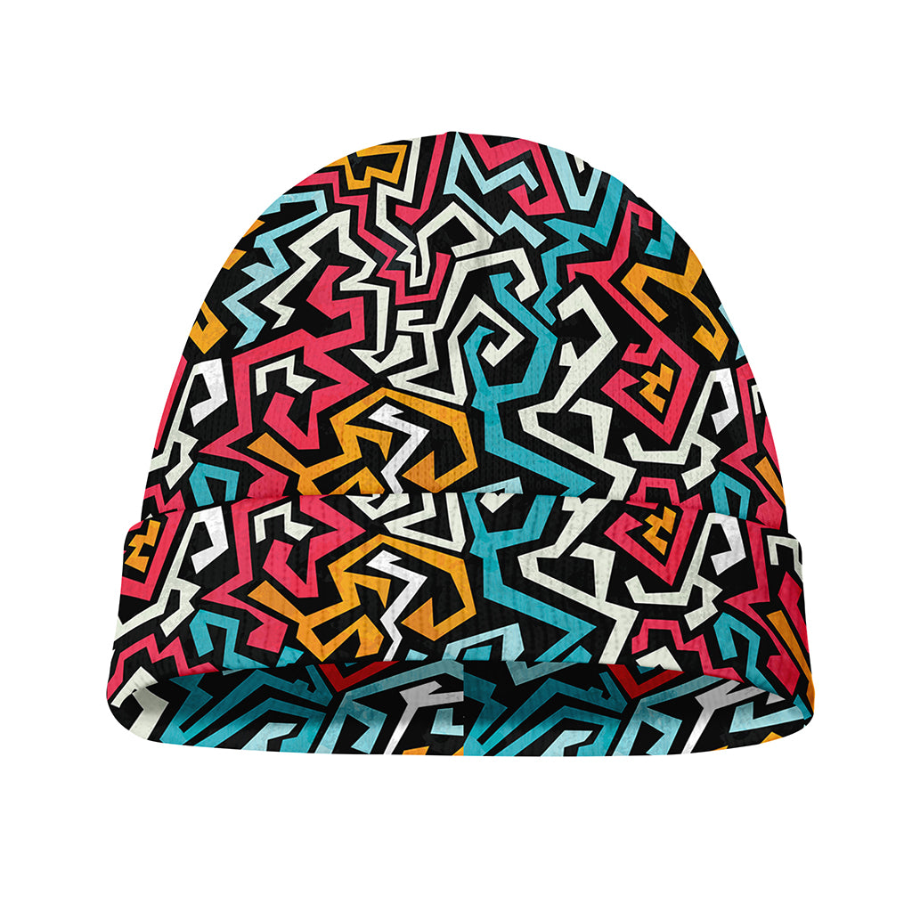 Abstract Funky Pattern Print Beanie