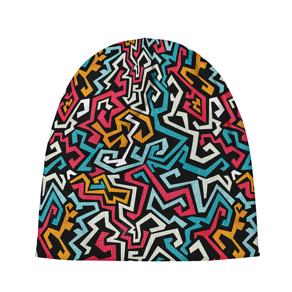 Abstract Funky Pattern Print Beanie