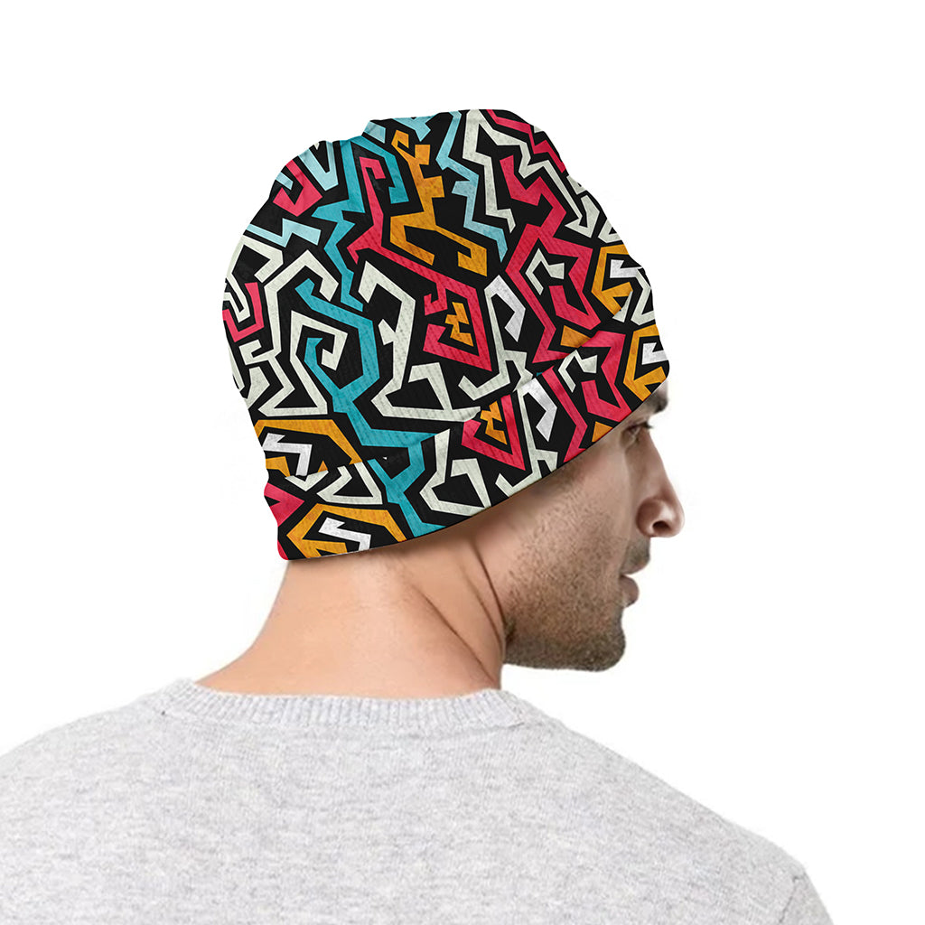 Abstract Funky Pattern Print Beanie