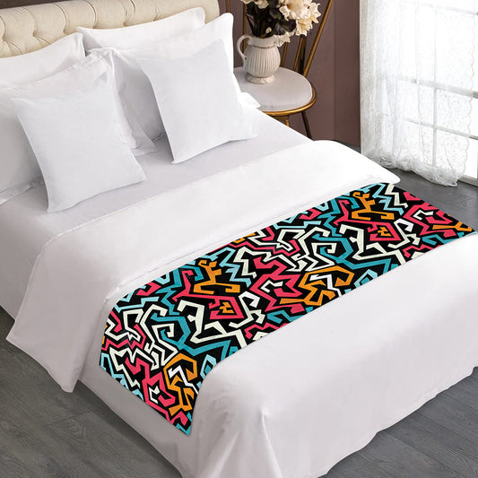 Abstract Funky Pattern Print Bed Runner
