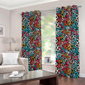 Abstract Funky Pattern Print Dimout Grommet Curtains