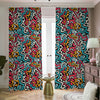 Abstract Funky Pattern Print Blackout Pencil Pleat Curtains