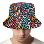 Abstract Funky Pattern Print Bucket Hat