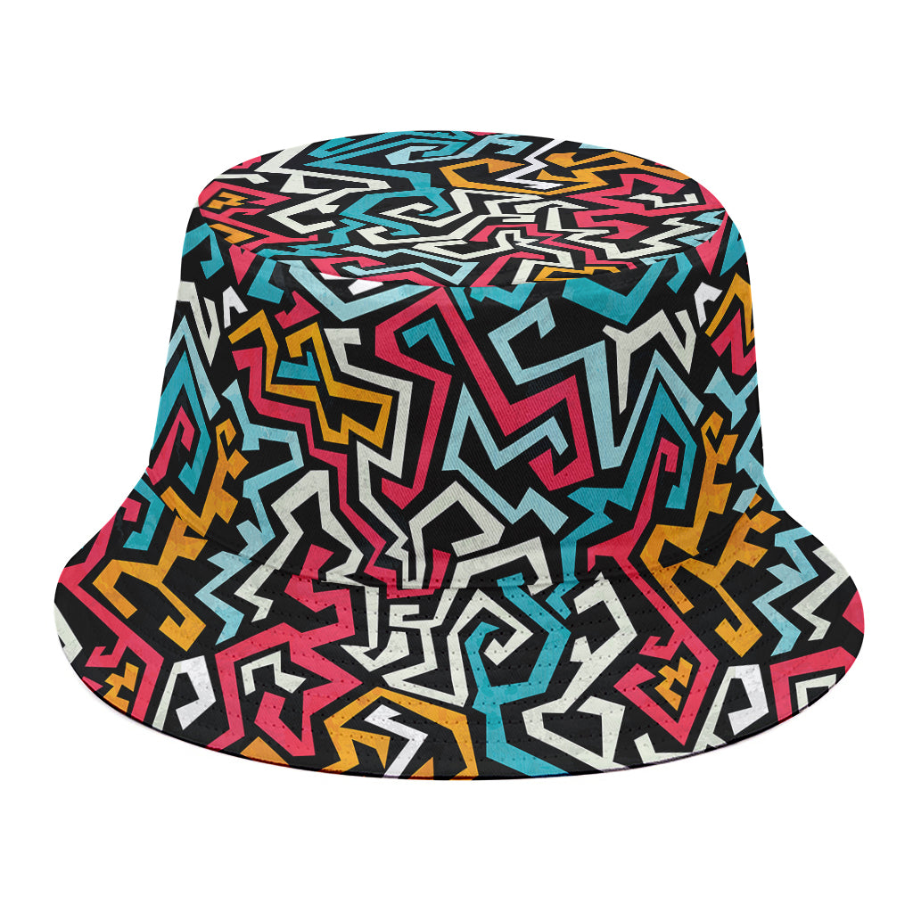 Abstract Funky Pattern Print Bucket Hat