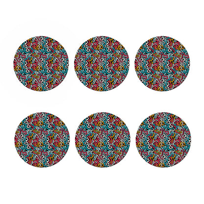 Abstract Funky Pattern Print Coaster Set