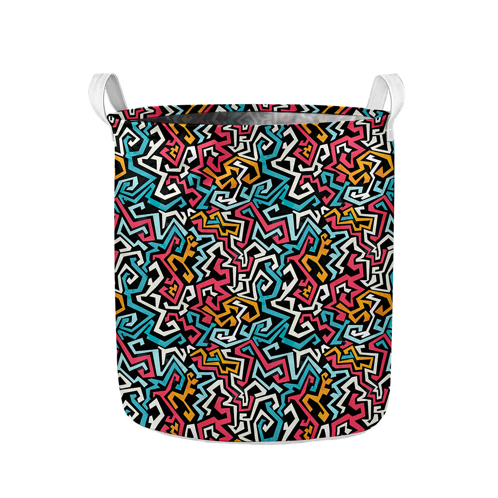 Abstract Funky Pattern Print Collapsible Laundry Basket