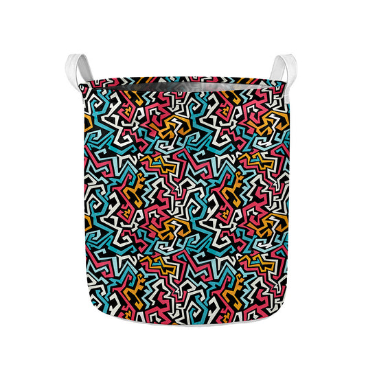 Abstract Funky Pattern Print Collapsible Laundry Basket