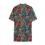 Abstract Funky Pattern Print Cotton Hawaiian Shirt